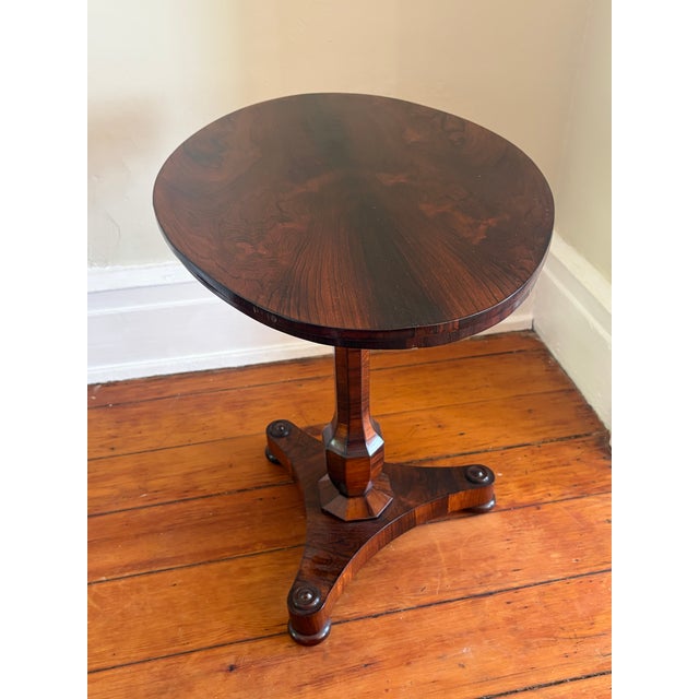 Traditional Regency Continental Carved Rosewood and Marquetry Side Table For Sale - Image 3 of 10