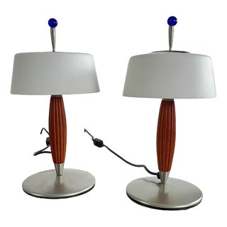 De Majo Murano Glass Table Lamps, 1980s, Set of 2 For Sale