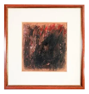 Adriano Parisot, Abstract Composition, 1985, Painting on Paper, Framed