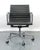 Attributed to Herman Miller Eames Aluminum Group Chair designed by Charles and Ray Eames. The black leather upholstery is...