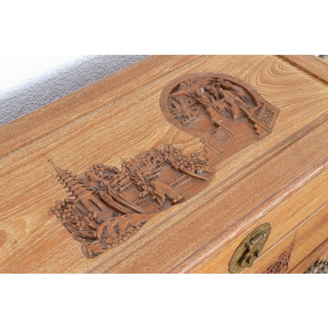 Chinese Vintage Chinese Finely Carved Chest For Sale - Image 3 of 11