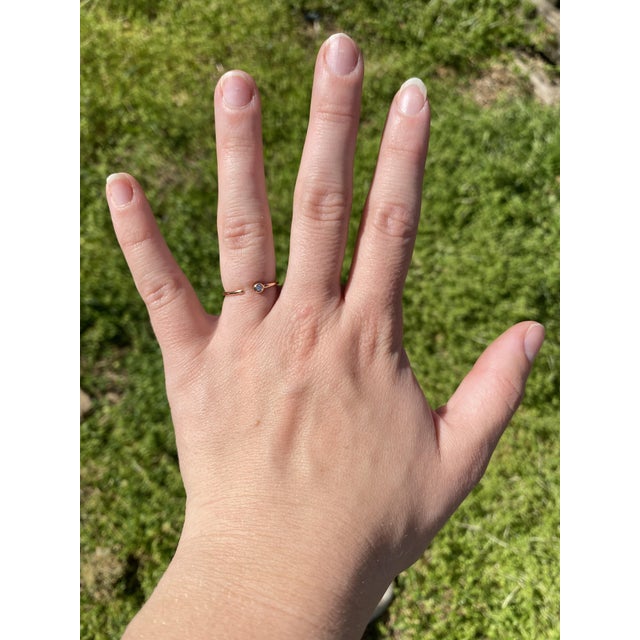 Diamond Negative Space Band Ring, 18k Rose Gold, Ring Size 6.25 For Sale In Greensboro - Image 6 of 6