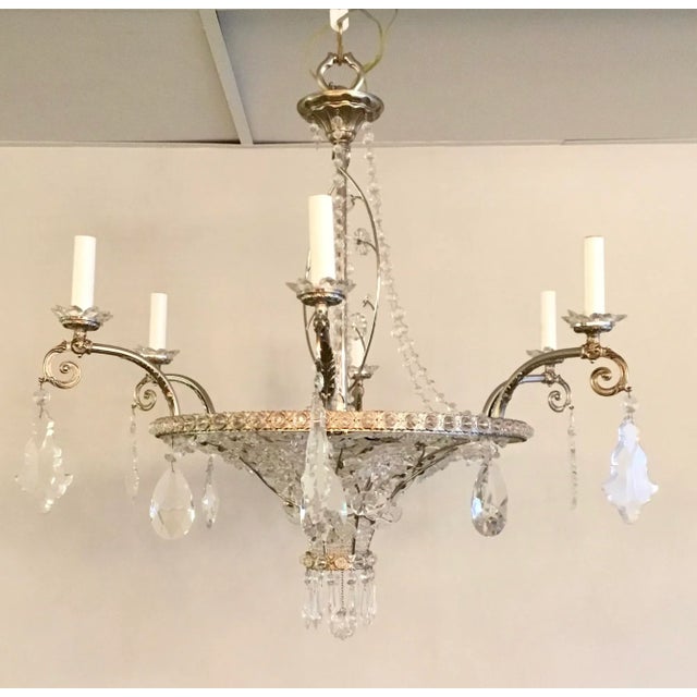 Myran Allan Luxury Lighting Antique Silver Handcrafted Bohemian Crystal Chandelier For Sale In Atlanta - Image 6 of 6