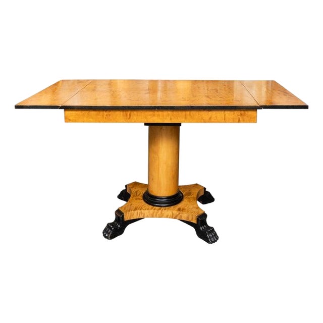 Early 19th Century Biedermeier Birch Drop-Leaf Sofa Table For Sale