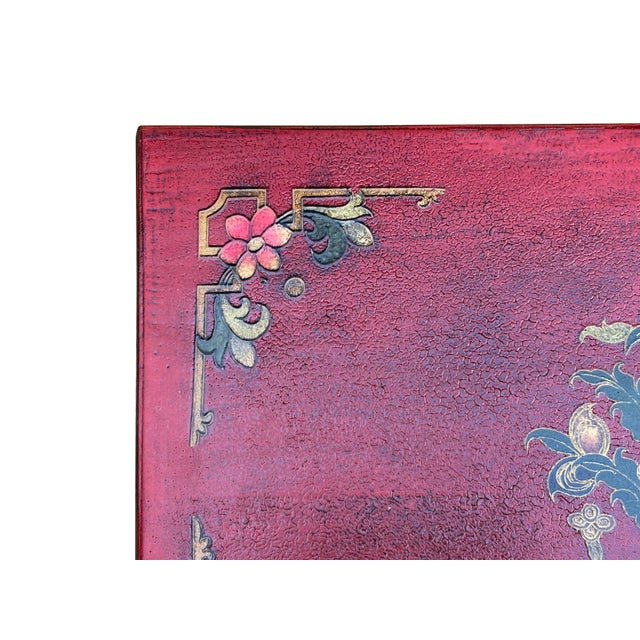 Tibetan Oriental Black Red Foo Dogs Lions End Table Nightstand For Sale - Image 12 of 13