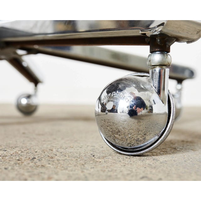 Pair of Palladium Soft Pad Leather Executive Office Desk Chairs For Sale - Image 9 of 12