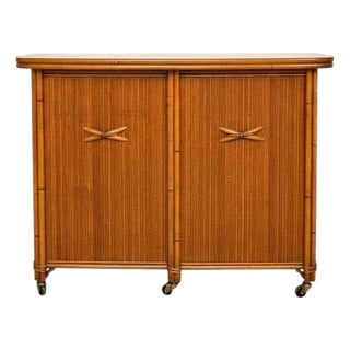 1950s Heywood-Wakefield MCM Hawaiian Mobile Cocktail Bar For Sale