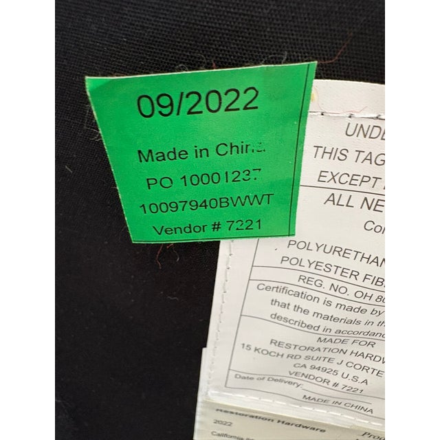 Wood Curated Set of Four Rh Ellison Fabric Dining Chairs Perennials® Performance Textured Linen Weave — White Recessed Caster Bases For Sale - Image 7 of 18