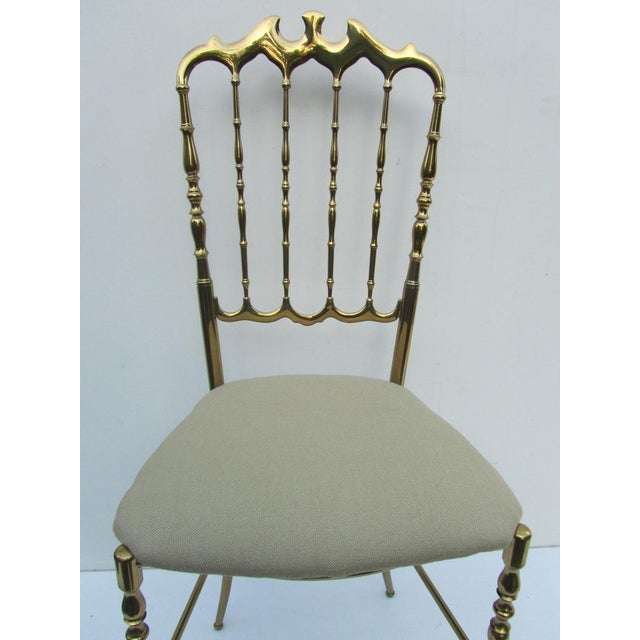 Mid-Century Modern Italian Side Chair in Golden Brass by Giuseppe Gaetano Descalzi for Chiavari, 1950s For Sale - Image 3 of 11