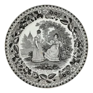 P&h Choisy French Creamware Faïence Ecrit en Prose Plate