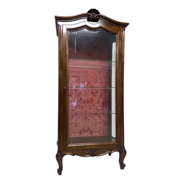 Walnut Display Cabinet, Late 19th Century For Sale