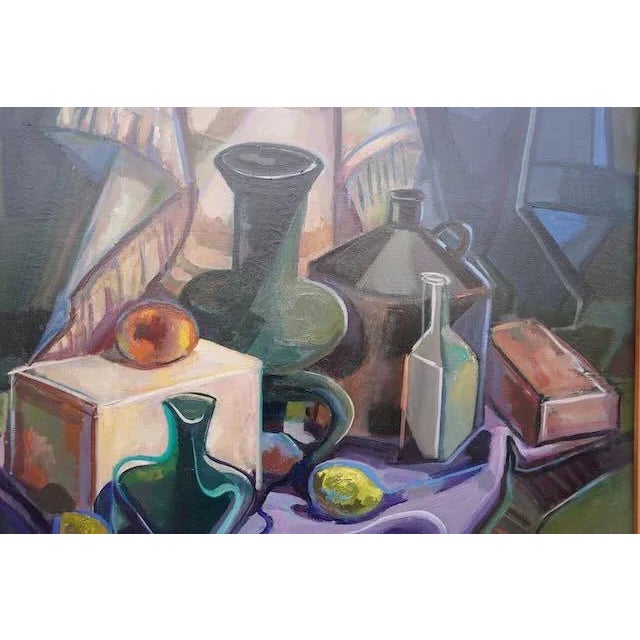 Vintage Patsy O'Toole Modern Still Life Oil Painting on Canvas For Sale - Image 4 of 7