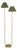 Polly Double Arm FloorLamp, Natural Brass with Olive Scalloped Shade For Sale