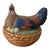 Large Vintage Majolica Hen on Nest Tureen For Sale