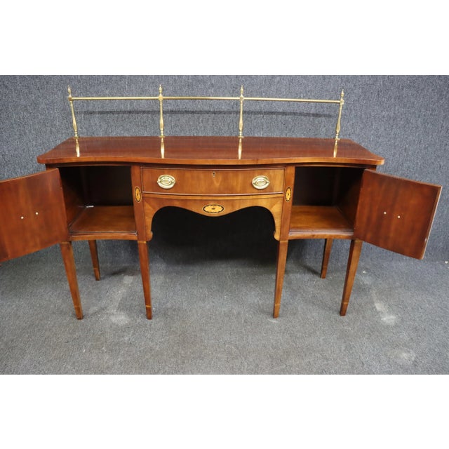 Statton Hepplewhite Style Cherry Serpentine Sideboard For Sale - Image 10 of 12