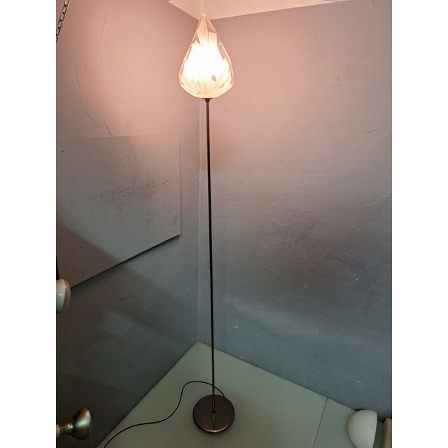 Silver Leaf Floor Lamp in Transparent and White Murano Glass from La Murrina, 1980s For Sale - Image 8 of 15