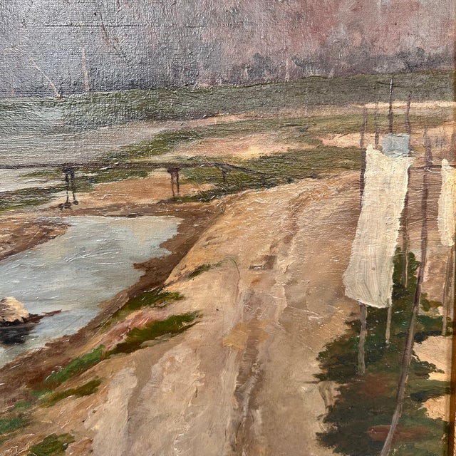 A. Pulido García, Washerwomen of the Manzanares, 1890s, Oil on Canvas For Sale - Image 12 of 18