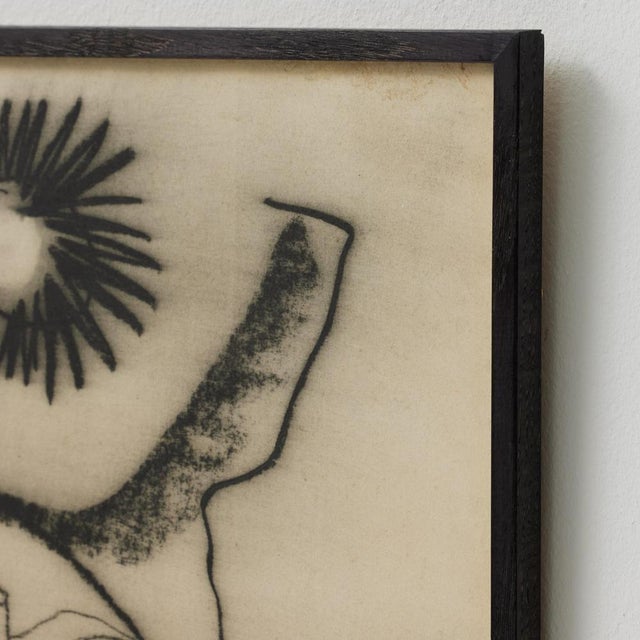 Jordi Samsó, Surrealist Composition, Drawing in Black Charcoal, 1990, Framed For Sale - Image 10 of 15