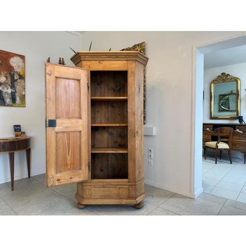One-Door Farmhouse Cabinet in Natural Wood For Sale - Image 5 of 16
