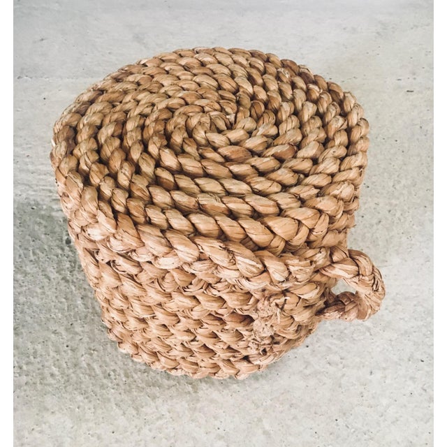 French Mediterranean Low Rope Stool from Audoux Minet, 1940s For Sale - Image 11 of 18