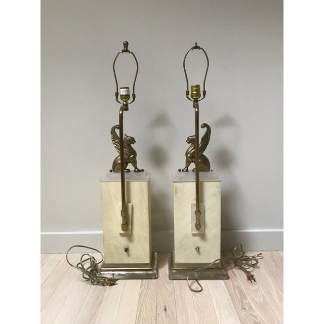 Pair Midcentury Gryphon Lamps For Sale In Minneapolis - Image 6 of 11