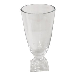 1960s Pyramid Crystal Vase For Sale