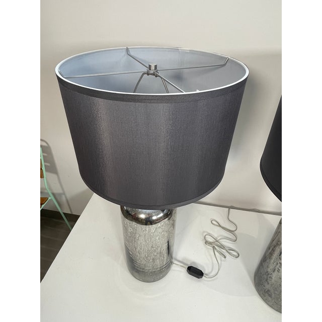 Glass Restoration Hardware Mercury Glass Lamp For Sale - Image 7 of 7