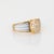 Modern 80s Portuguese Ring Diamond Fluted Mother of Pearl 19k Yellow Gold Jewelry 6.5 For Sale - Image 3 of 7