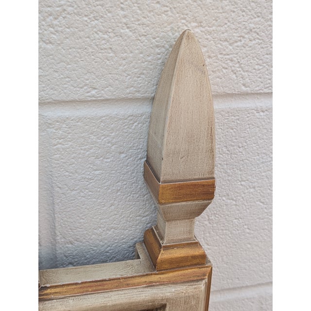 John Widdicomb Vintage John Widdiecome Whitewashed Boho Chic Style Full Size Headboard For Sale - Image 4 of 8