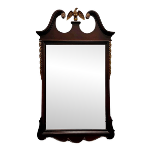 Mid-20th Century Chippendale Style Mahogany Gilt Scroll Ear Eagle Wall Mirror