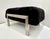 Mid-Century Modern 1970s Italian Vintage Black Faux Fur Steel Bed Stool Bench For Sale - Image 3 of 12