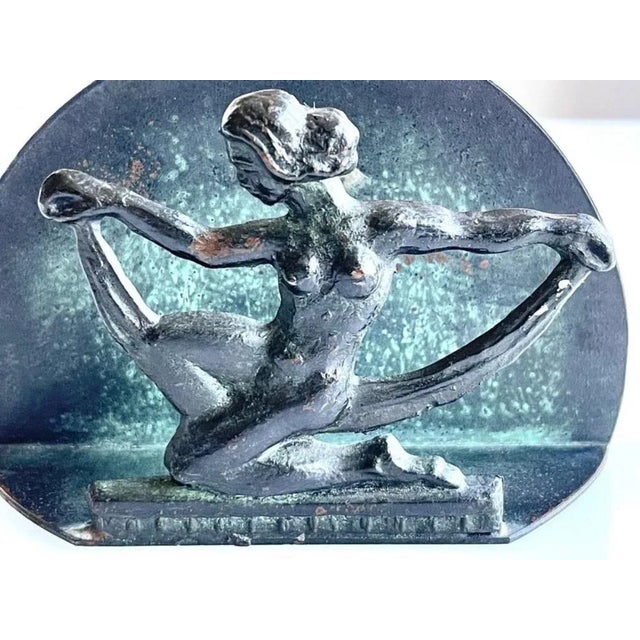 Swedish Art Deco Bronze Napkin Holder with Nude Female Dancer, 1930s For Sale - Image 4 of 7