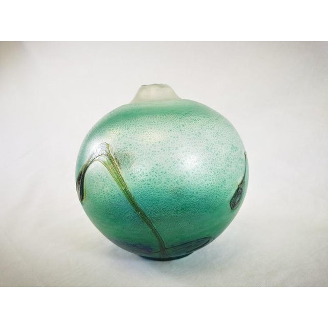 Blue Blown Glass Ball Vase by Jean Claude Novaro For Sale - Image 8 of 12