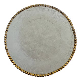 1950s Condiment Dishes, Glass Salt Celler, Trimmed in 22k Gold Beaded Rim - Set of 8 For Sale