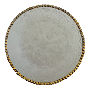 1950s Condiment Dishes, Glass Salt Celler, Trimmed in 22k Gold Beaded Rim - Set of 8