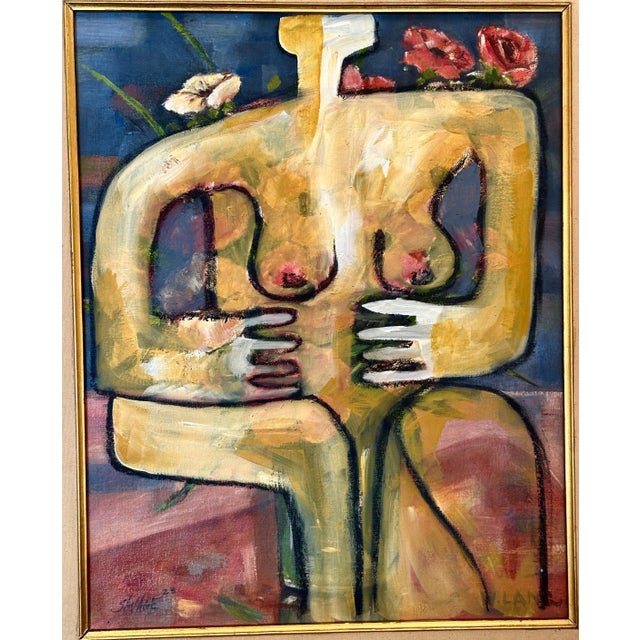 Early 21st Century "Woman with Roses" 2023 by Noted Palm Springs Artist Shawn Savage For Sale - Image 5 of 12