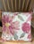 20” Custom Goose Down Floral Accent Pillow in Pink, Blush & Gold With Decorative Gold Whipstitch Trim For Sale In Charleston - Image 6 of 9