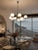 Space Age Chrome and Opaline Glass Chandelier, 1970s For Sale - Image 9 of 10