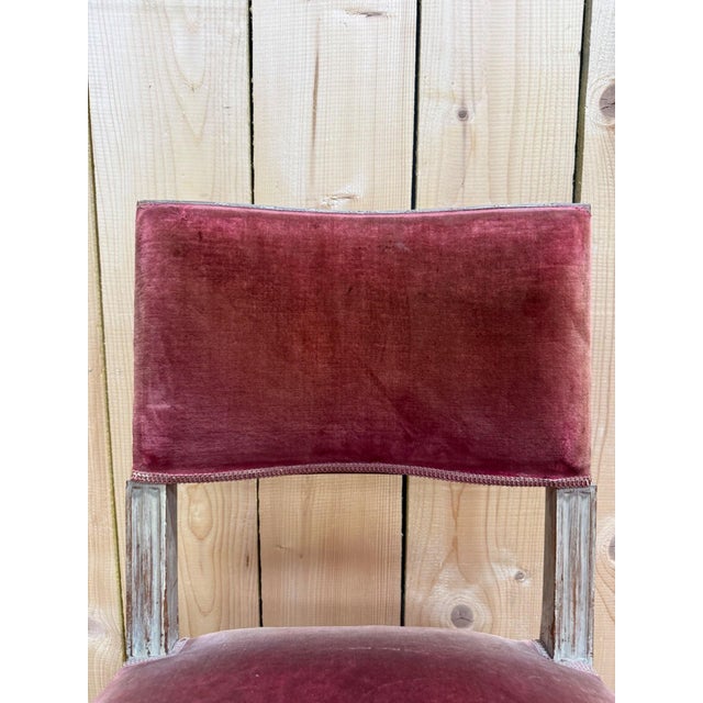 Set of eight louis xv style chairs with venetian influences, in carved wood with a gray-beige lacquered finish, 19th...