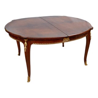 Antique 19th Century Napoleon III Extendable Table with Chairs in Thuja Burl and Mahogany, France, Set of 7 For Sale