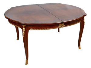 Antique 19th Century Napoleon III Extendable Table with Chairs in Thuja Burl and Mahogany, France, Set of 7