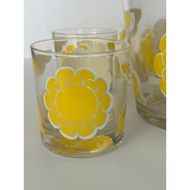 Vintage Colony Glass Flower Glasses and Ice Bucket Set For Sale In New York - Image 6 of 10