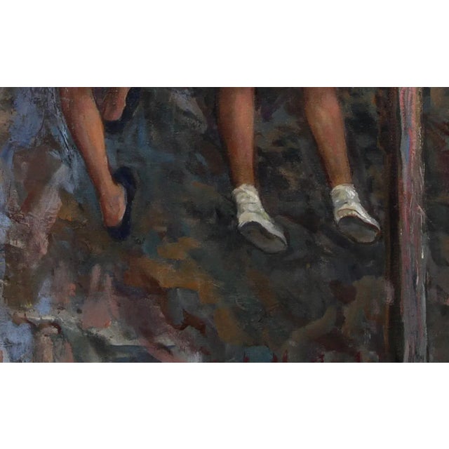 Artist: Marshall Goodman, American (1916 - 2003) Title: Children Playing Year: circa 1960 Medium: Oil on Canvas, signed...