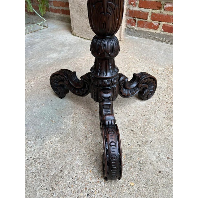 Antique English Carved Display Pedestal Stand Jardiniere Plant Bronze Table For Sale - Image 11 of 13