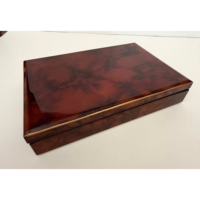 Otagiri Company Vintage Tortoise Shell Otagiri Covered Box For Sale - Image 4 of 7