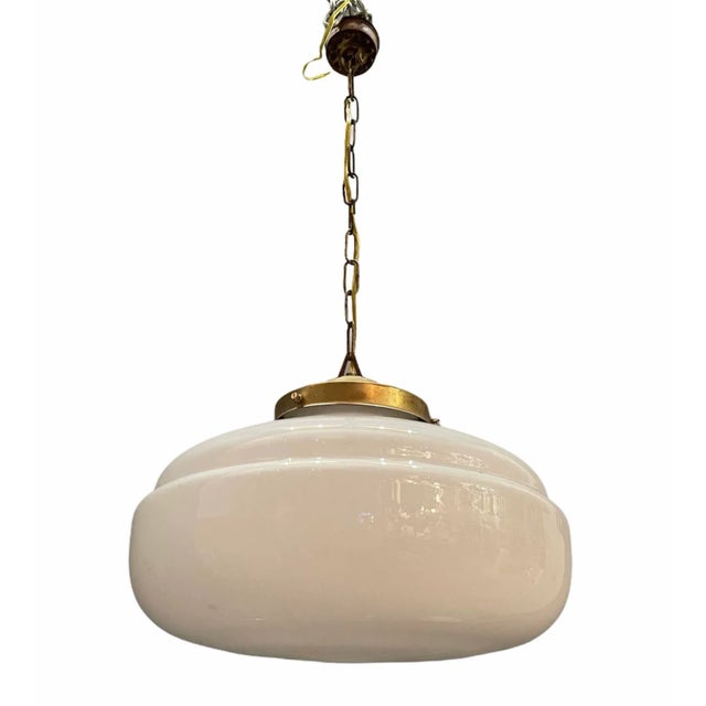 Mid-Century White Murano Glass Pendant Light For Sale - Image 9 of 9