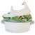 Vintage hand-painted Italian majolica covered serving dish. The lid features two sculpted nesting doves resting among...