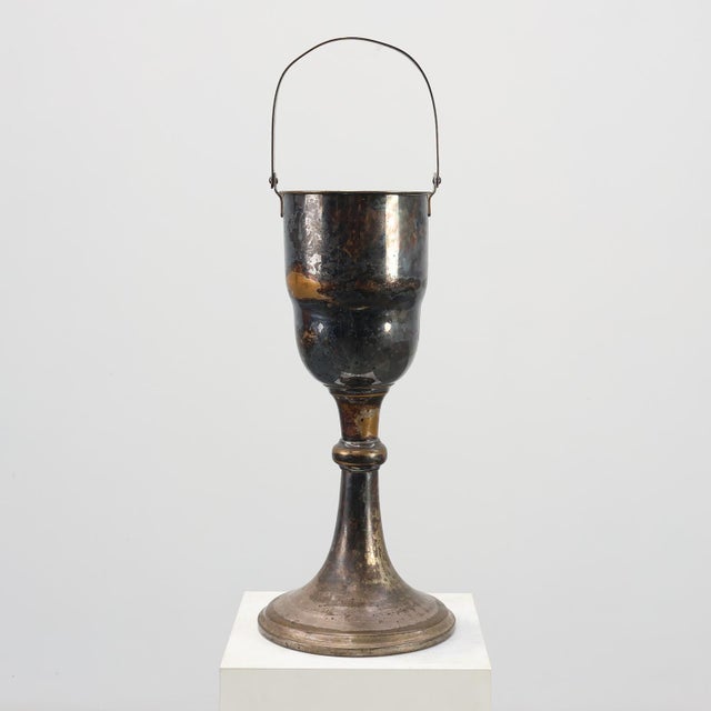 Art Deco Silvered Copper Champagne Bucket on Stand, France, 1910s For Sale - Image 15 of 15