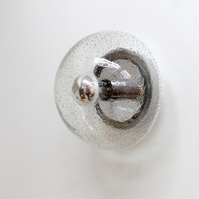 Mid-Century Modern German Art Glass Wall Light by Hillebrand, 1970 For Sale - Image 3 of 10