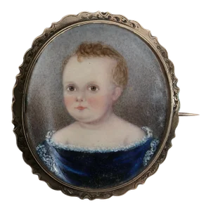 American Portrait Miniature of a Young Girl